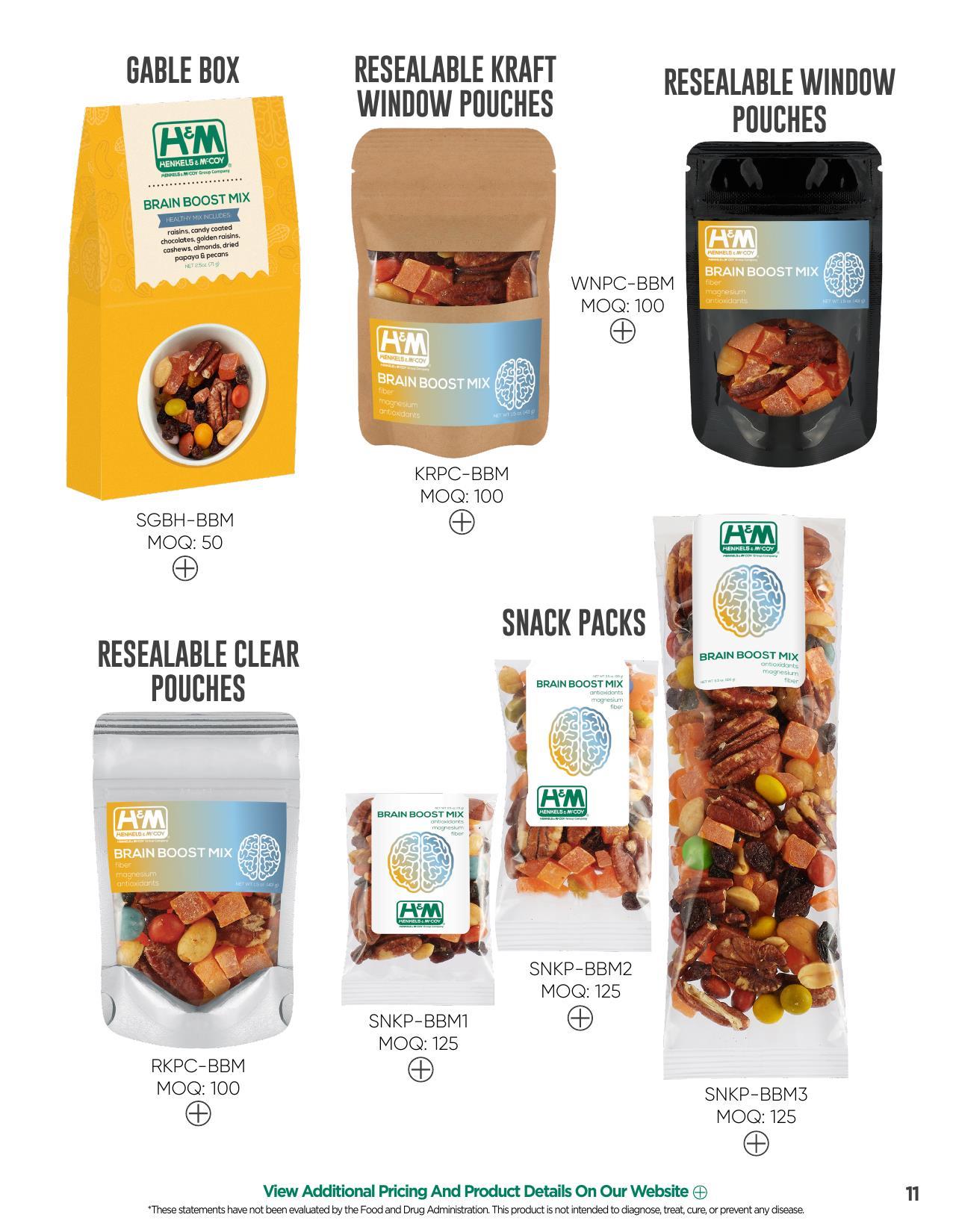 Offering healthy trail mixes and healthy snack alternatives!