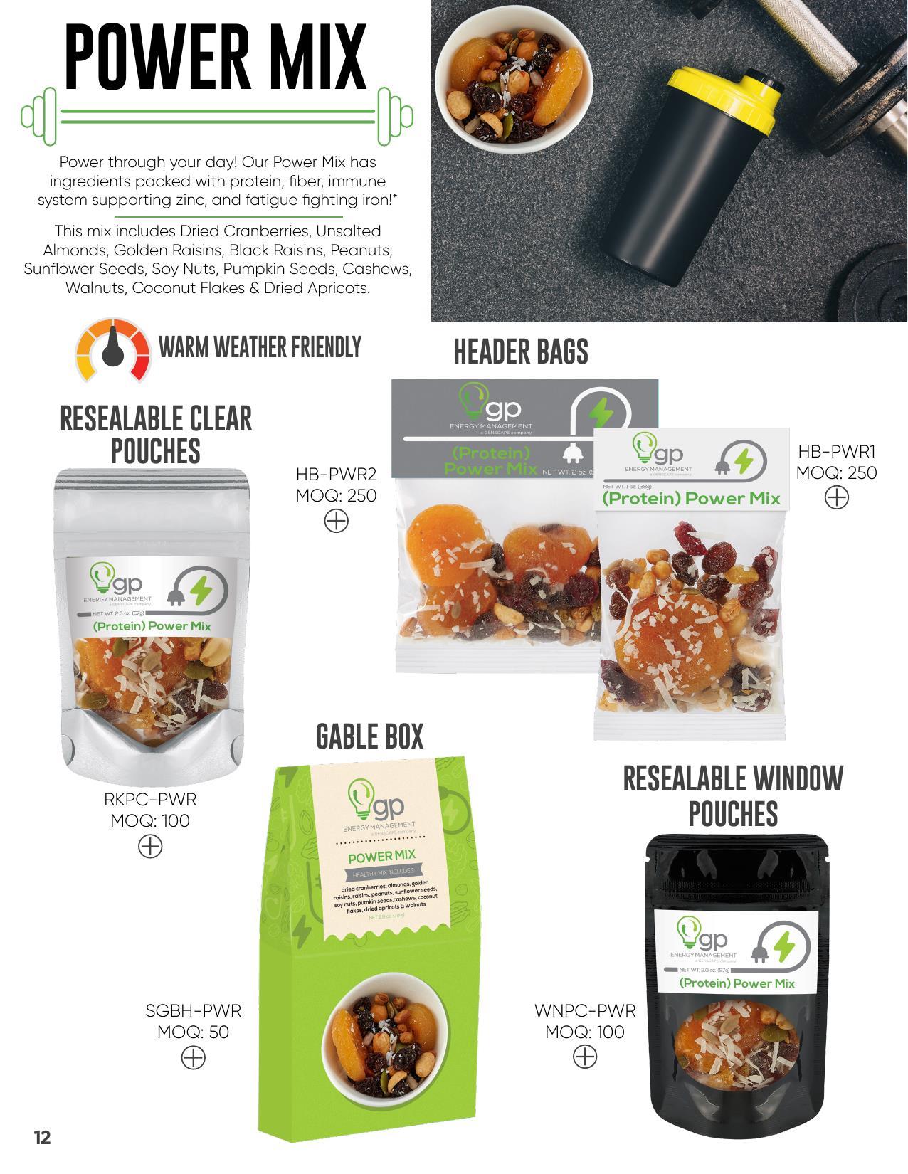 Offering healthy trail mixes and healthy snack alternatives!