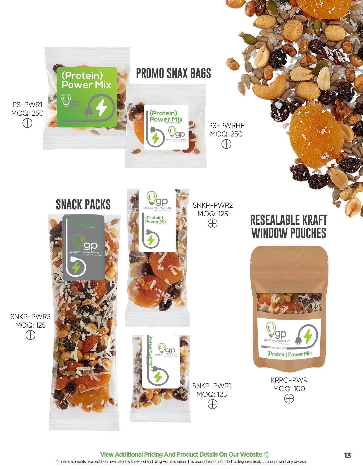 Offering healthy trail mixes and healthy snack alternatives!