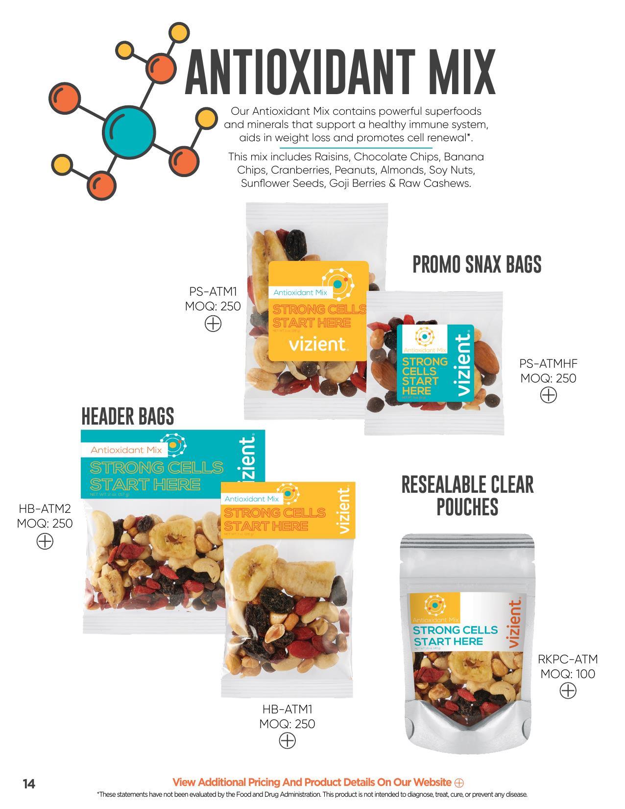 Offering healthy trail mixes and healthy snack alternatives!