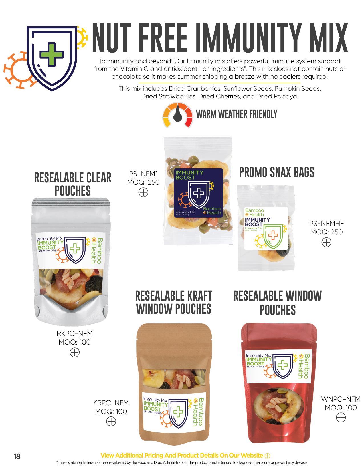 Offering healthy trail mixes and healthy snack alternatives!