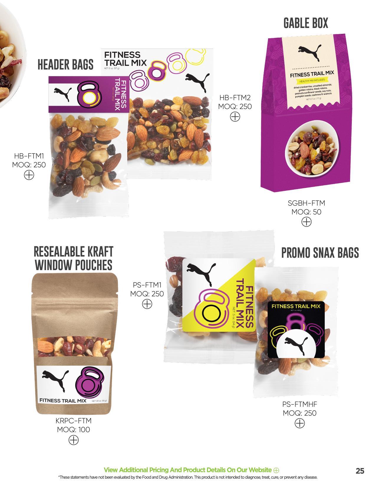 Offering healthy trail mixes and healthy snack alternatives!