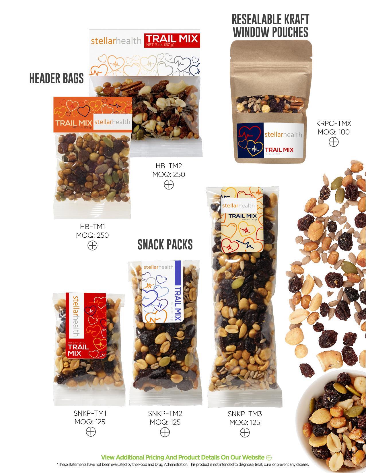 Offering healthy trail mixes and healthy snack alternatives!