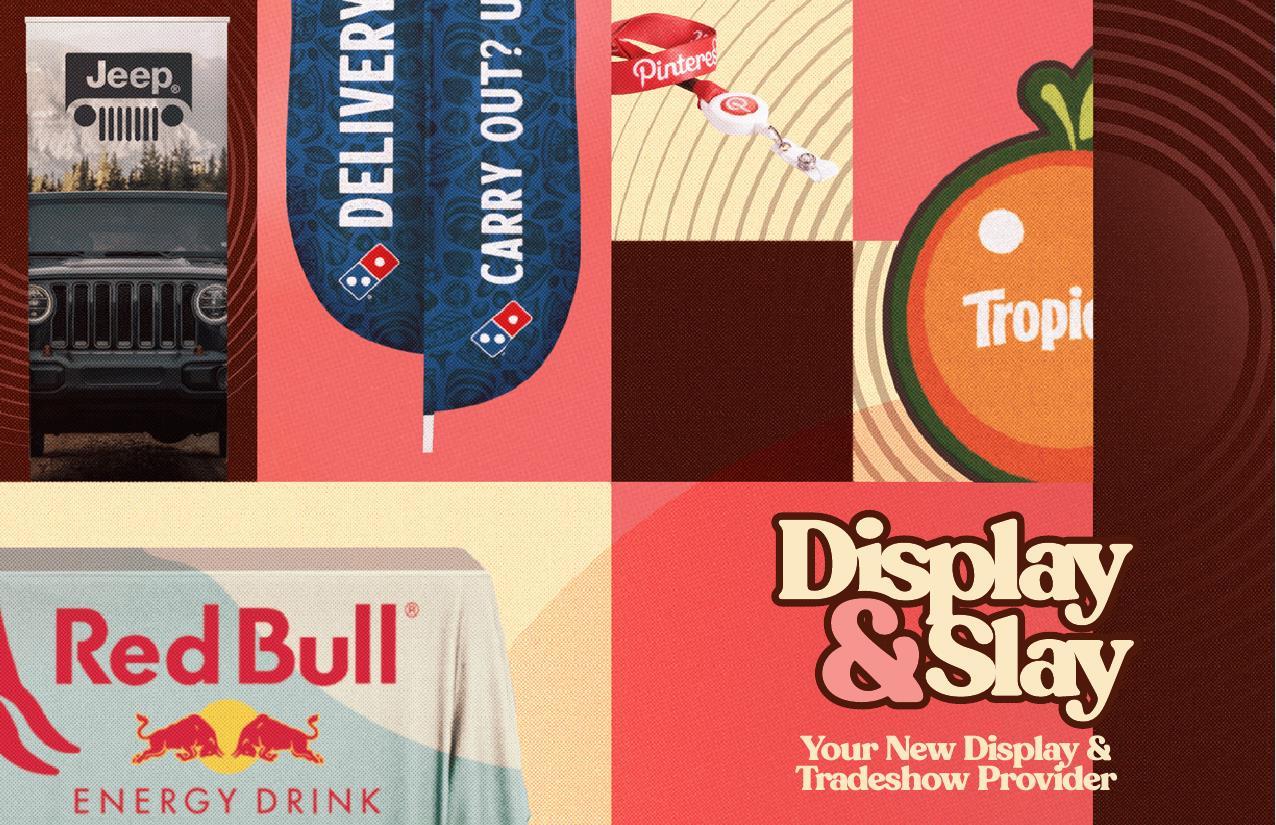 Table throws, banners, backdrops, flags and giveaways.