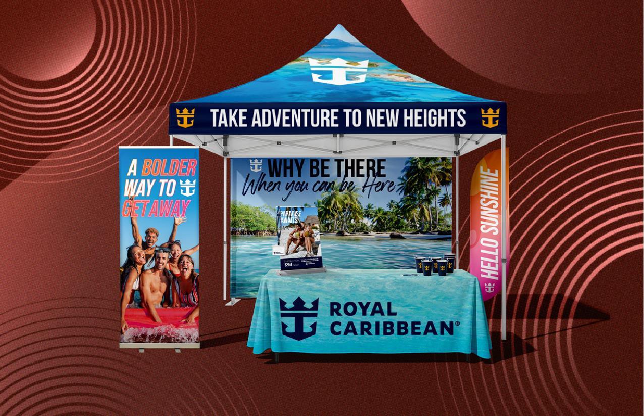 Table throws, banners, backdrops, flags and giveaways.