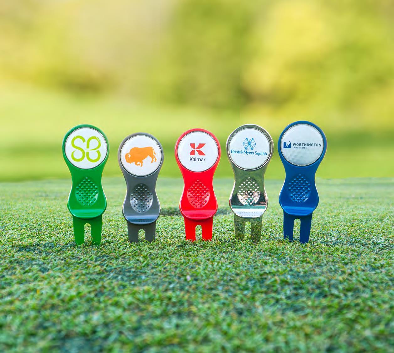 Golf essentials including divot tools, hat clips, &amp; more. Features Pitchfix &amp; Snaps.