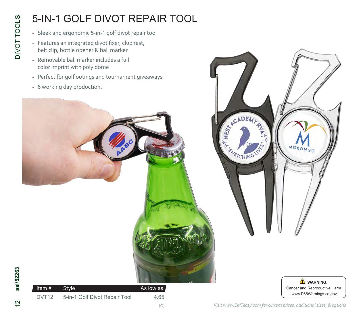 Golf essentials including divot tools, hat clips, &amp; more. Features Pitchfix &amp; Snaps.