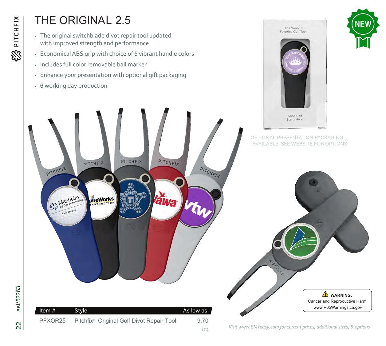 Golf essentials including divot tools, hat clips, &amp; more. Features Pitchfix &amp; Snaps.