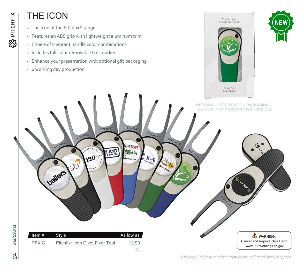 Golf essentials including divot tools, hat clips, &amp; more. Features Pitchfix &amp; Snaps.