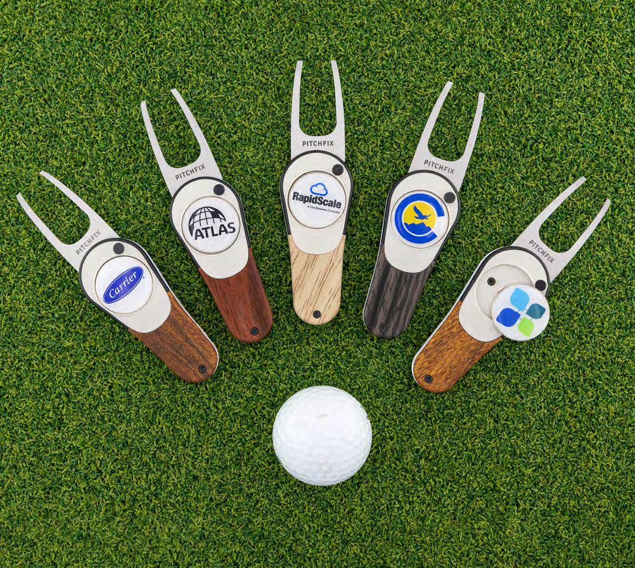 Golf essentials including divot tools, hat clips, &amp; more. Features Pitchfix &amp; Snaps.