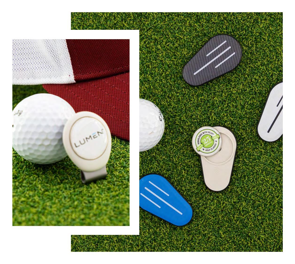 Golf essentials including divot tools, hat clips, &amp; more. Features Pitchfix &amp; Snaps.
