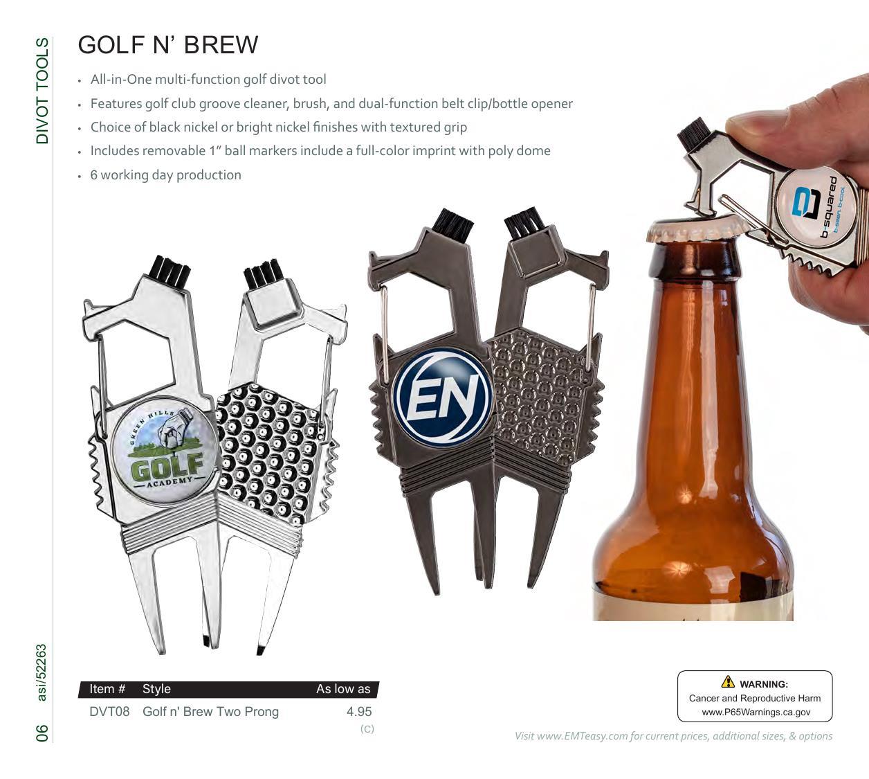 Golf essentials including divot tools, hat clips, &amp; more. Features Pitchfix &amp; Snaps.