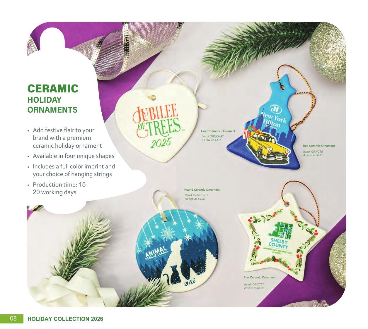 Curated for Holiday with custom ornaments, speed ornaments, and more.