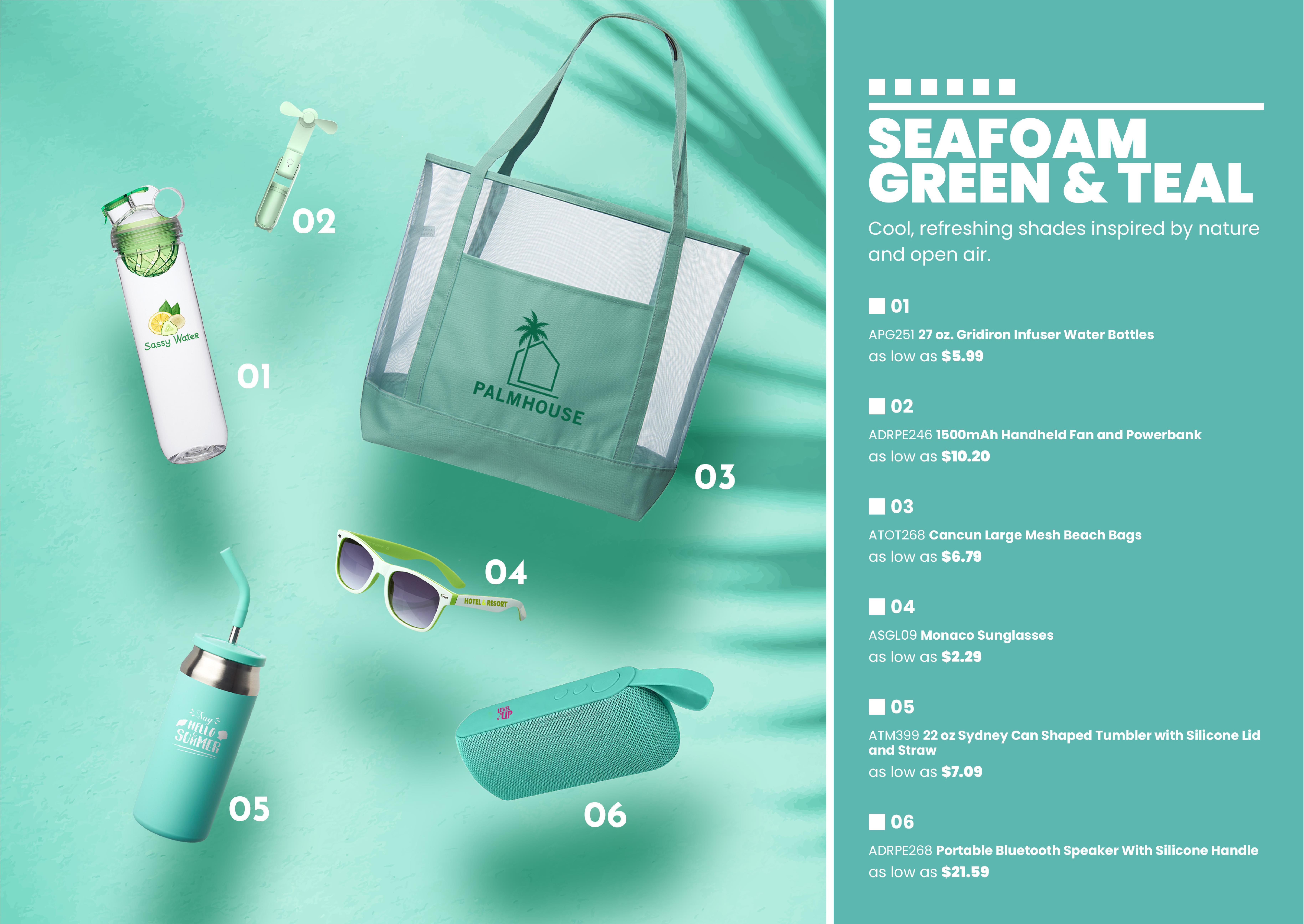 Featuring products grouped by trending summer color palettes