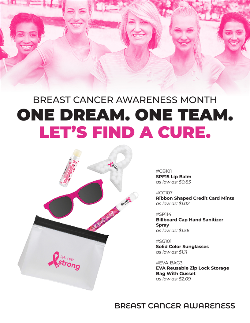 Breast Cancer Awareness products to support your clients, patients, and brand