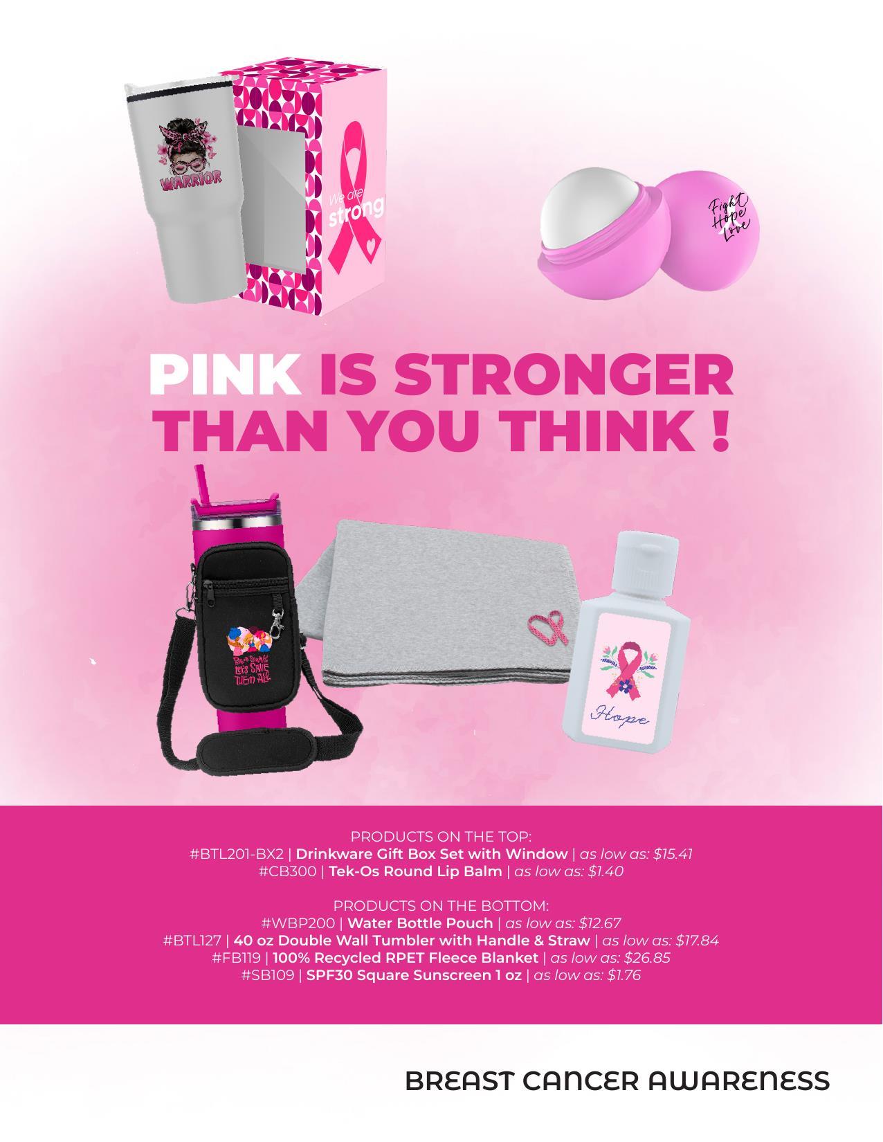 Breast Cancer Awareness products to support your clients, patients, and brand