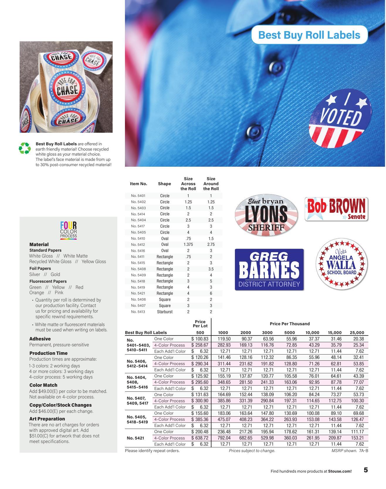 Stouse 2026 Political Catalog Branded