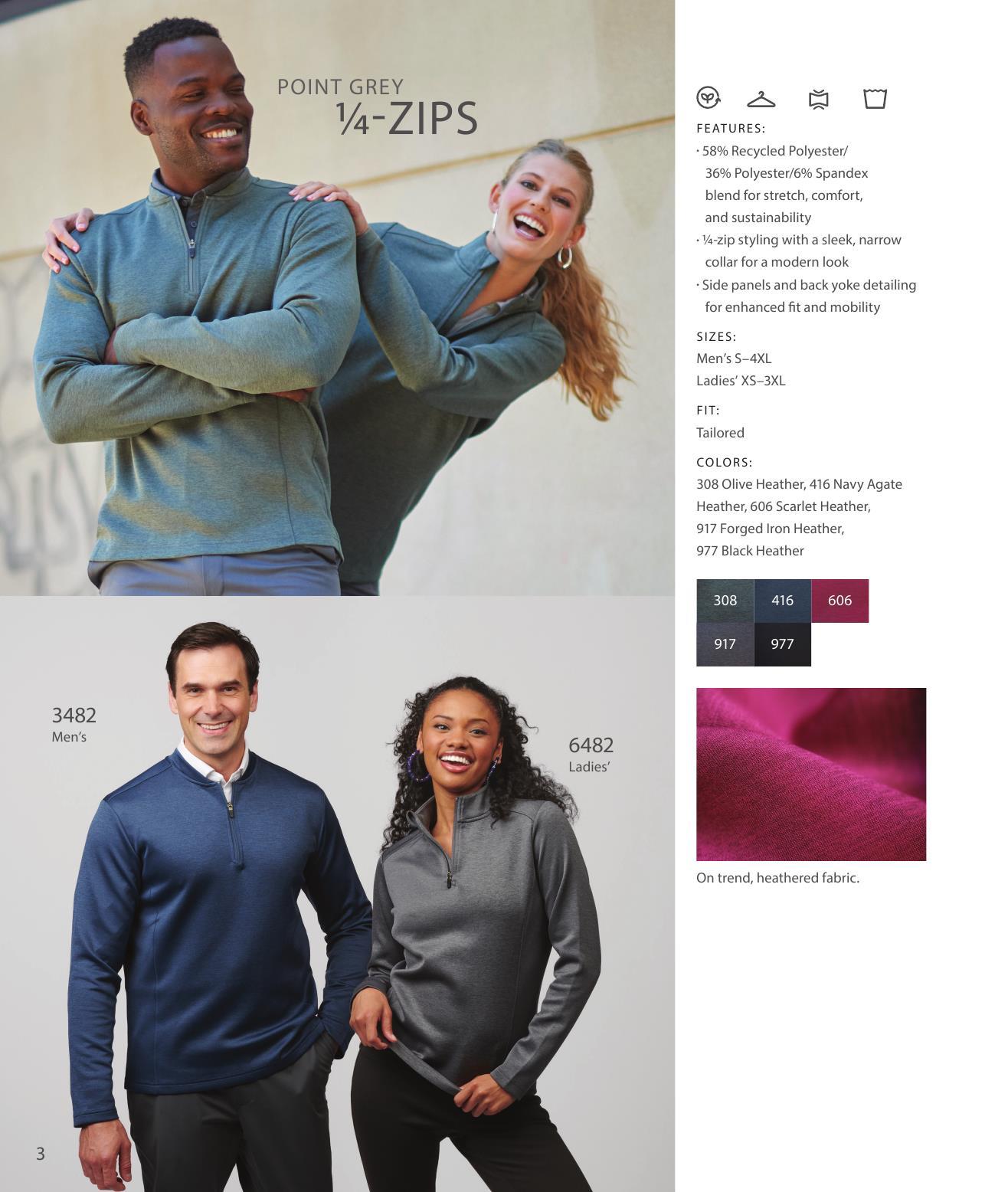 Elevate your performance apparel with Point Grey.  Great for work and play!