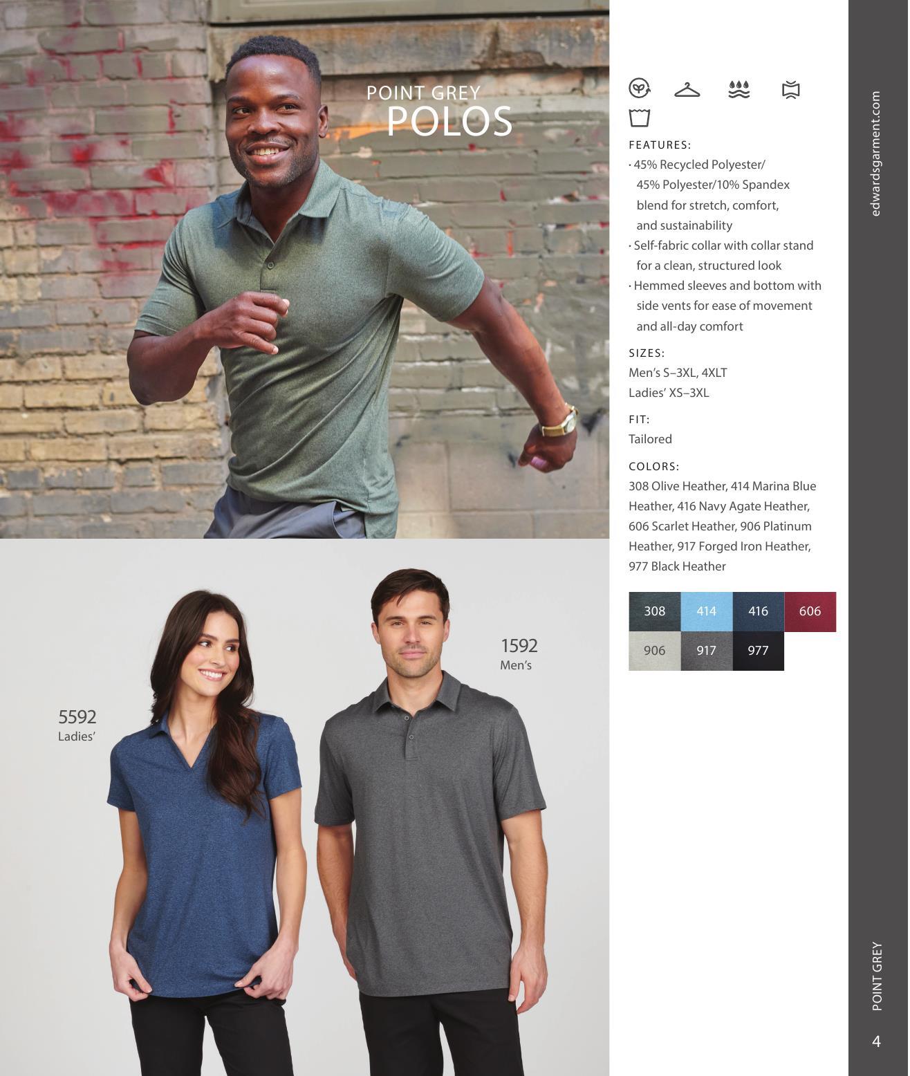 Elevate your performance apparel with Point Grey.  Great for work and play!