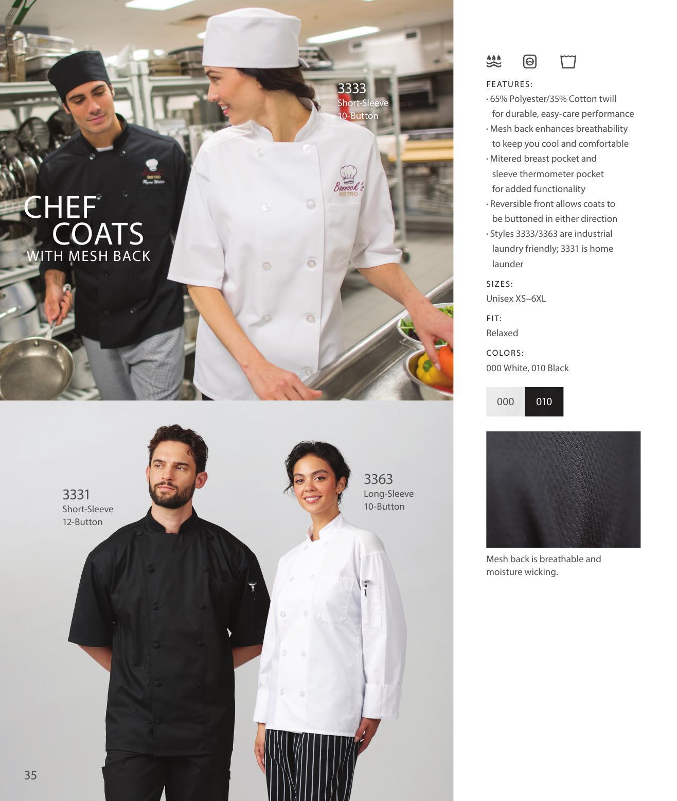 Durable styles engineered to stand up to demanding commercial wash-and-wear cycles.