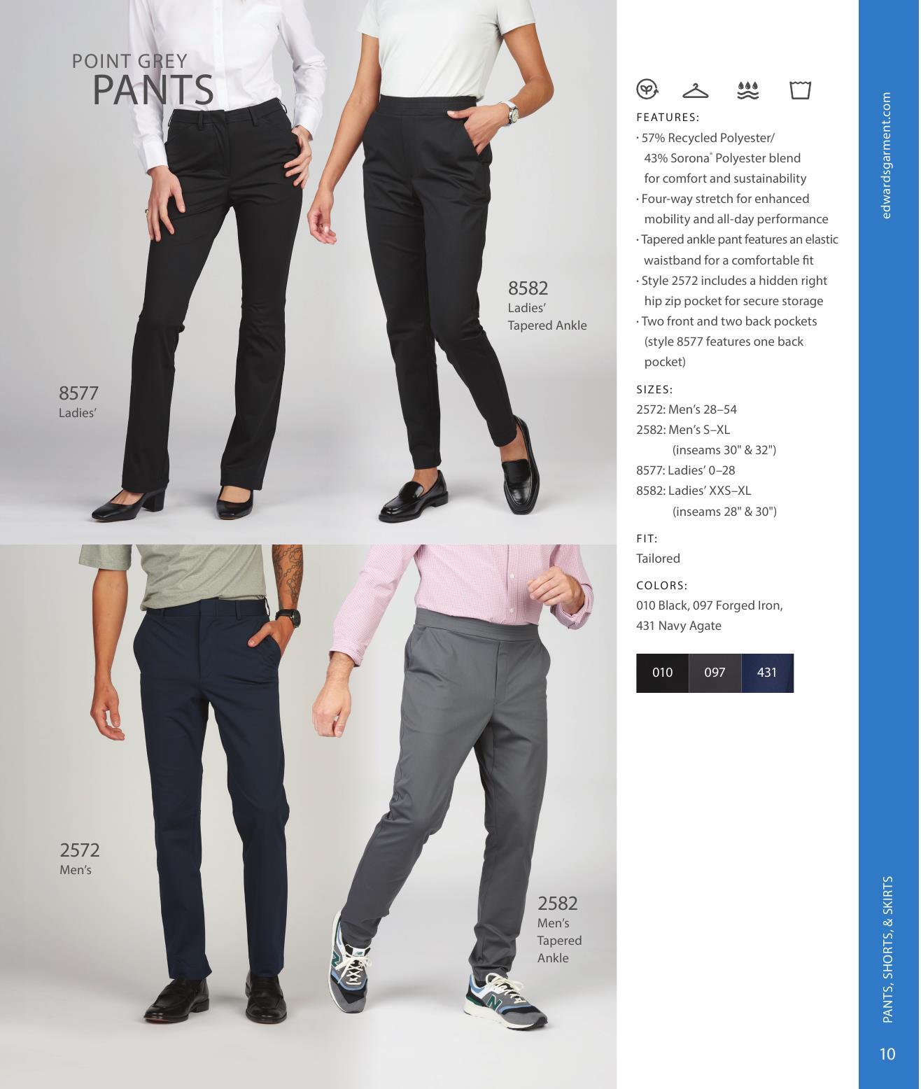 Don't skip the bottom half!  Our latest collection of pants, shorts and skirts.