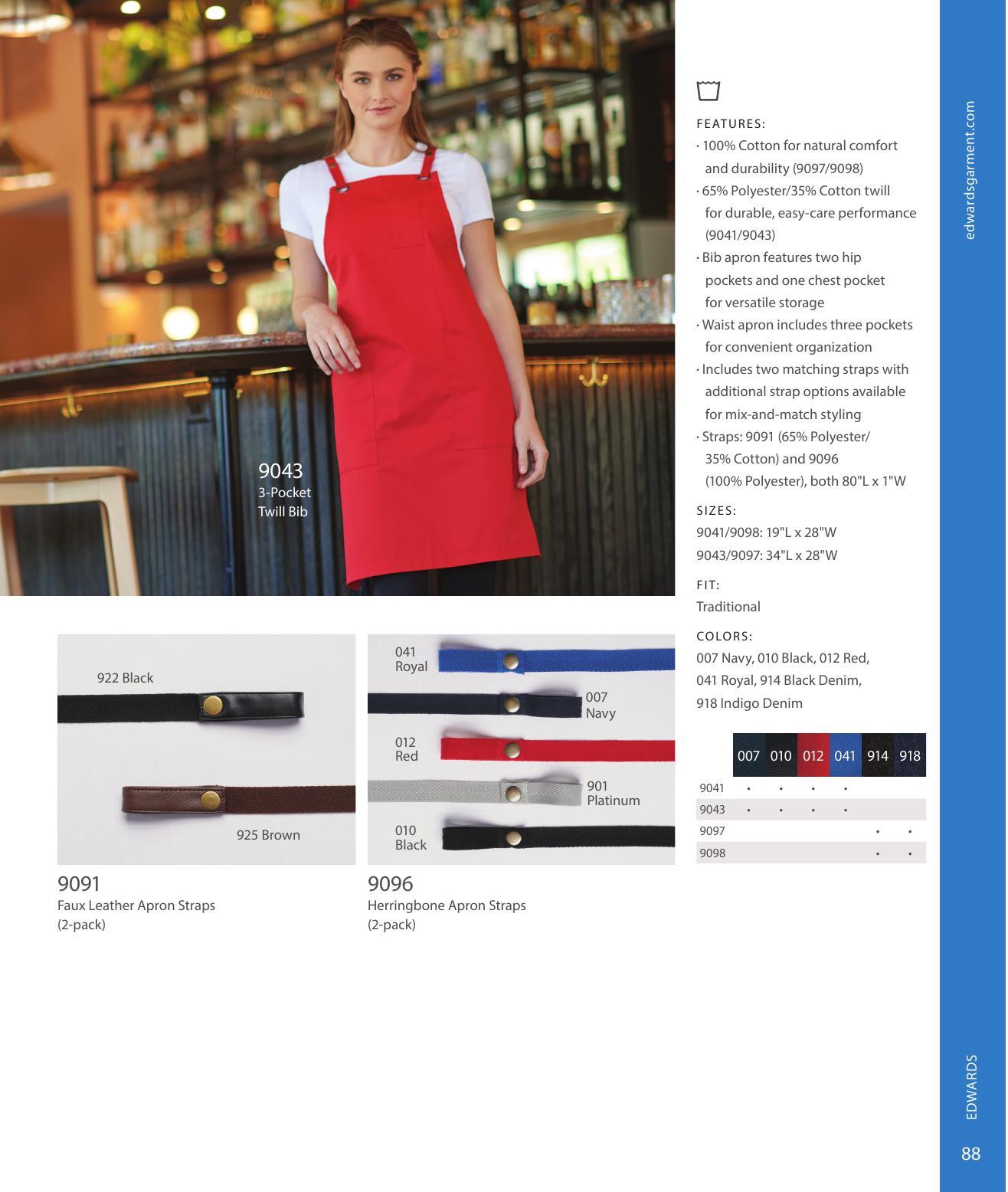 The Edwards line of apparel for front-of-house to back-of-house teams