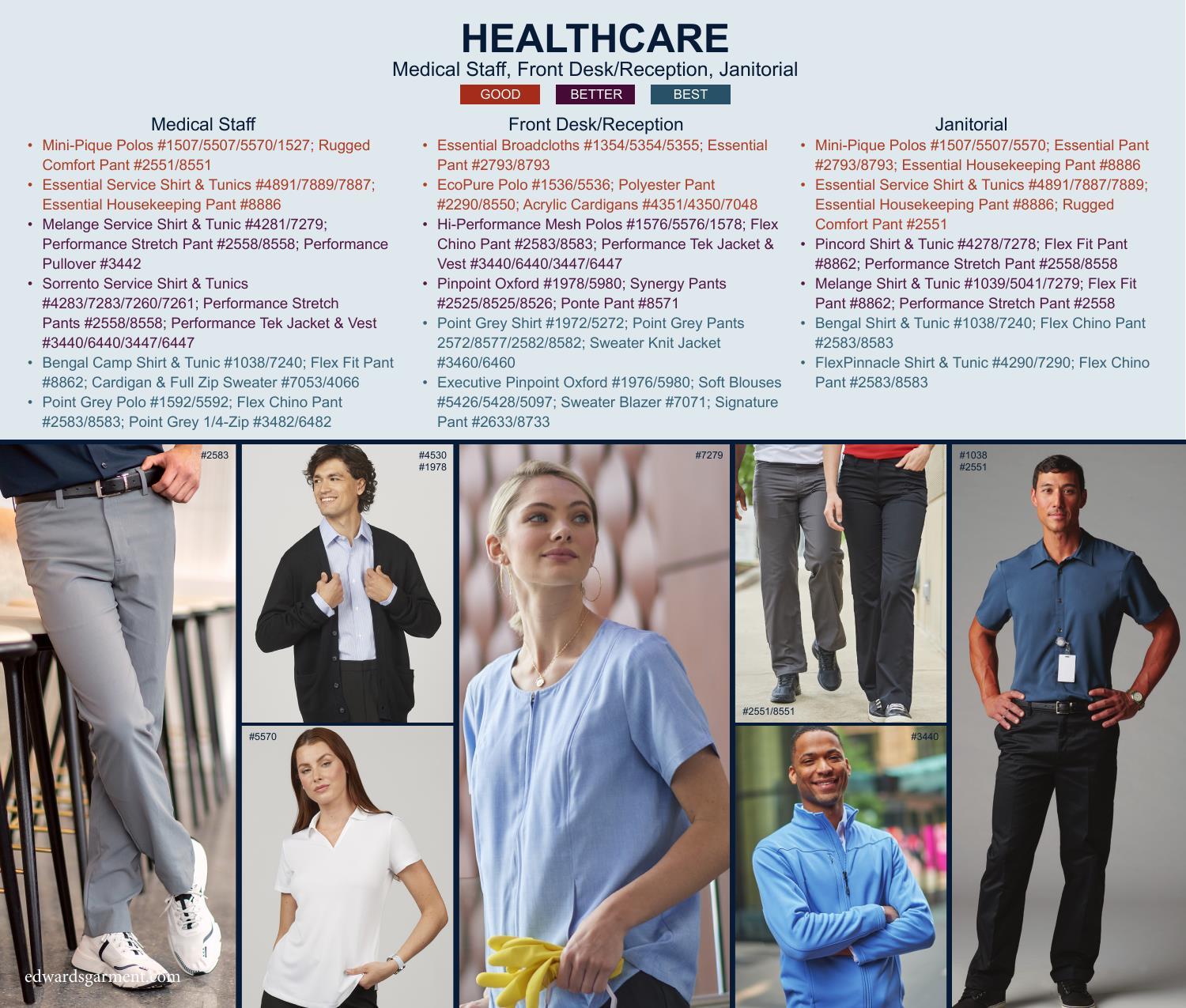 Looking to expand your book of business?  Let our industry uniform lookbook be your guide!