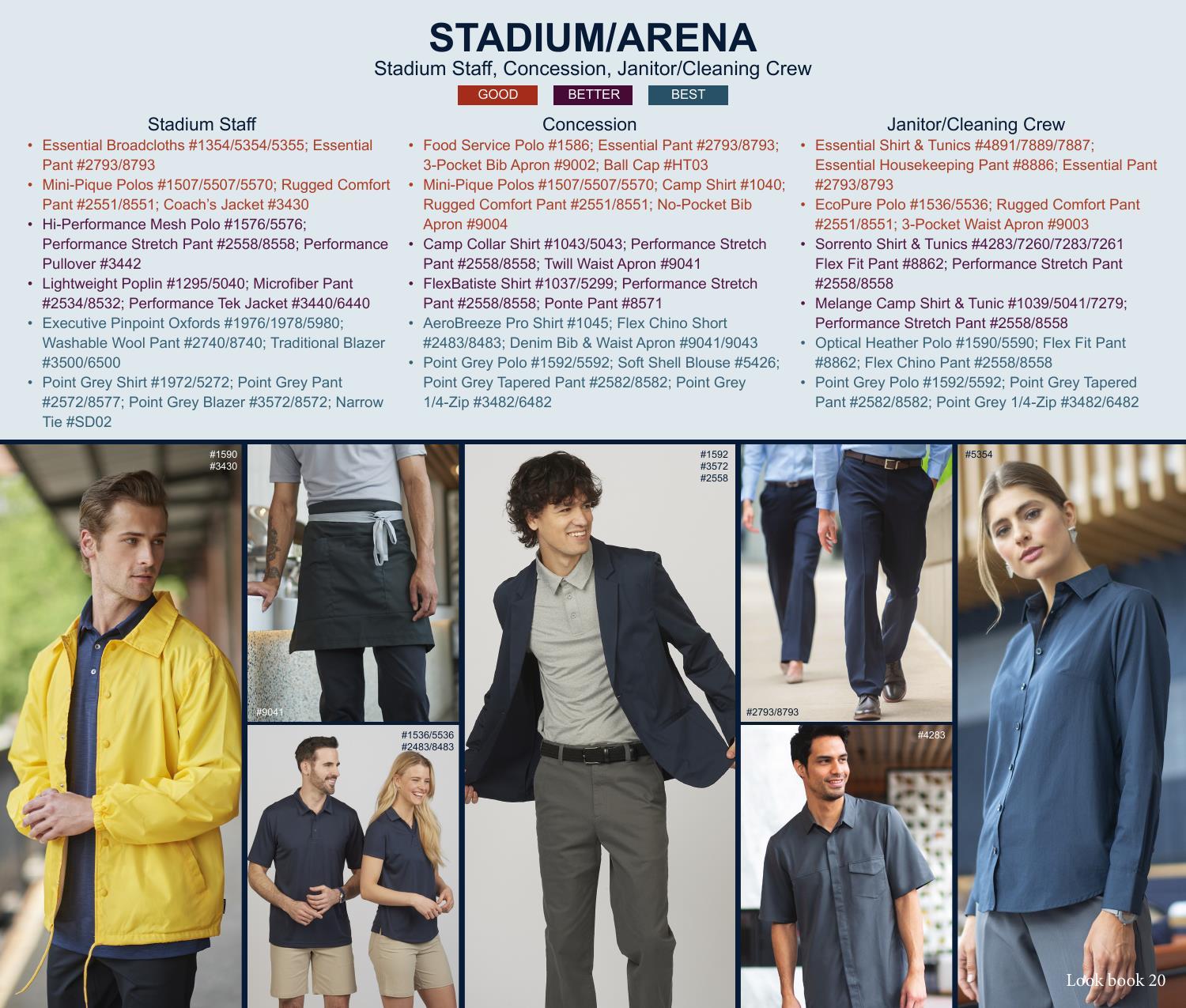 Looking to expand your book of business?  Let our industry uniform lookbook be your guide!