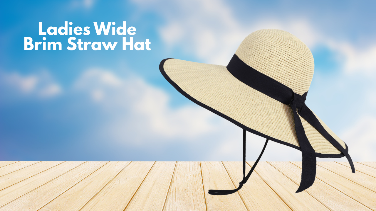 Ladies Wide Brim Straw Hat