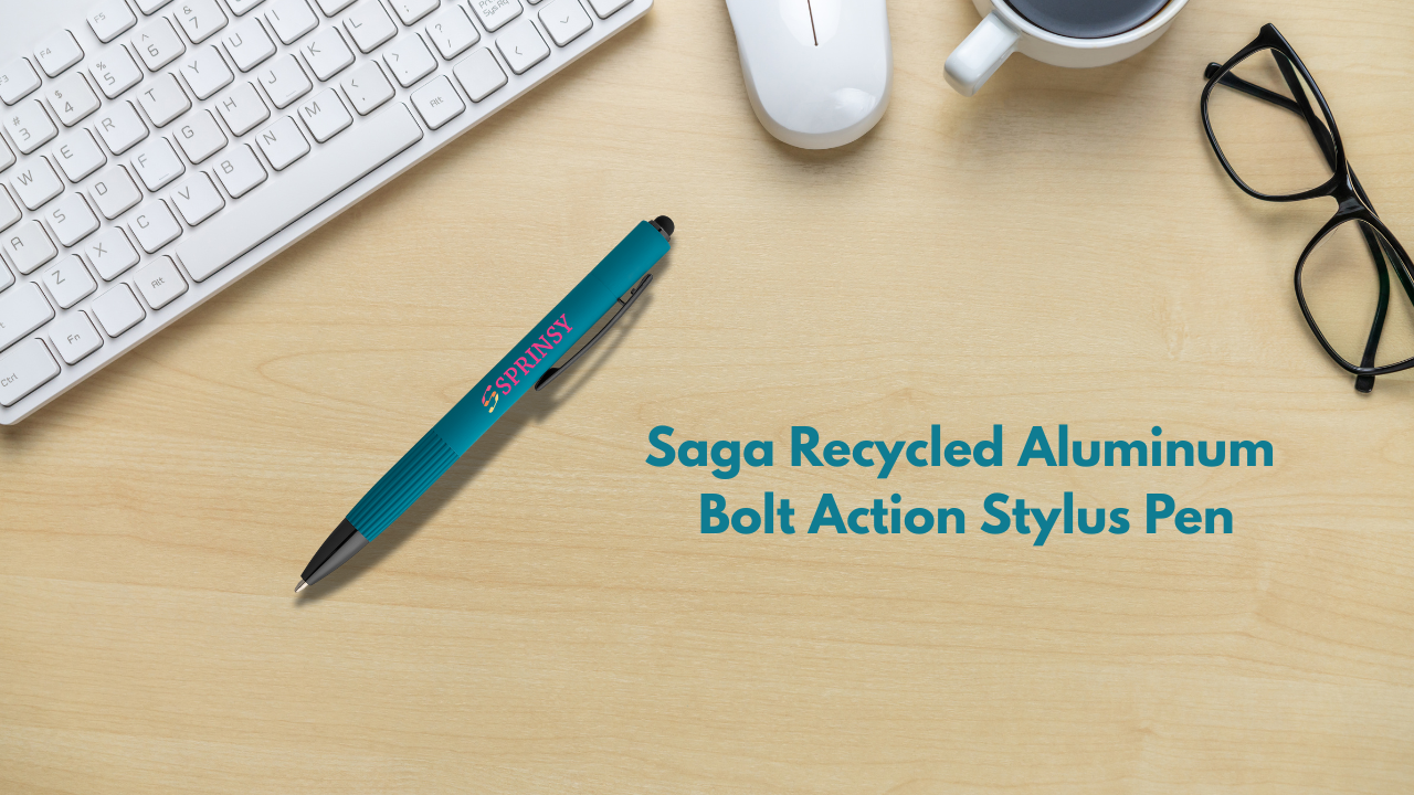 Saga Recycled Aluminum Bolt Action Stylus Pen