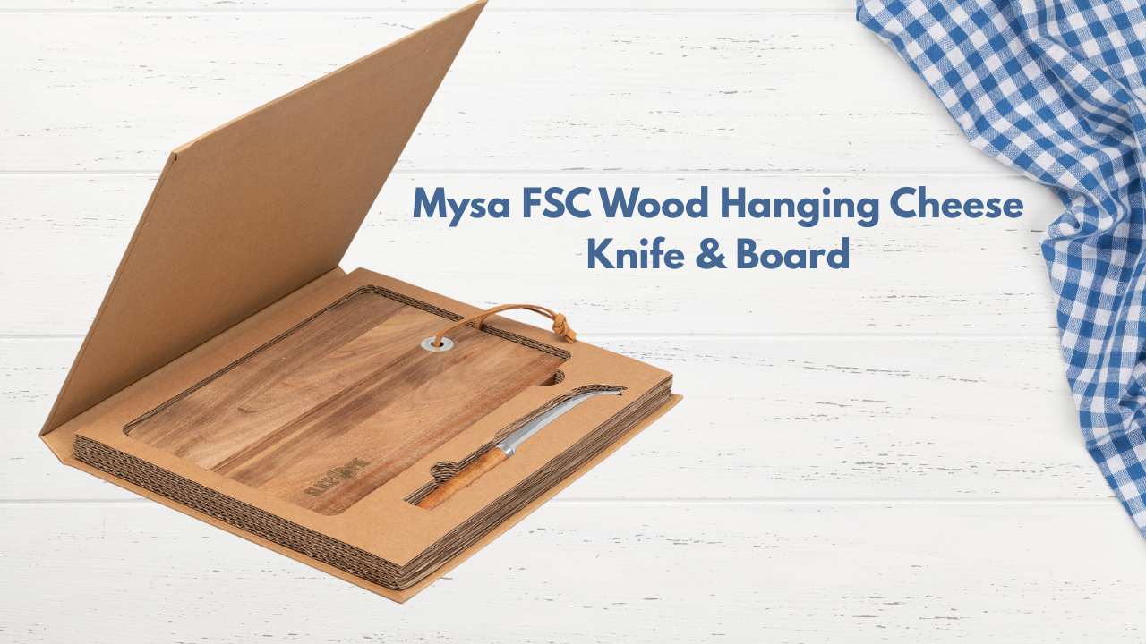 Mysa FSC Wood Hanging Cheese Knife &amp; Board