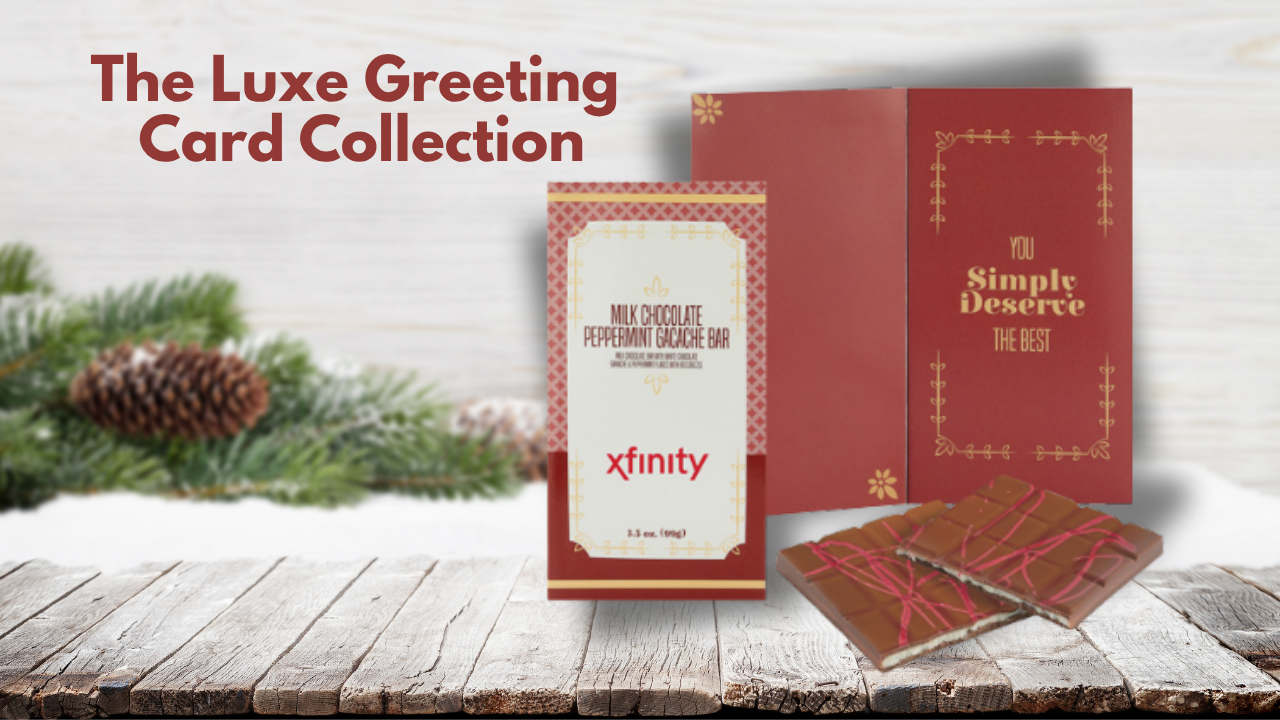Luxe Greeting Card Collection - Milk Chocolate Peppermint Ganache Bar
