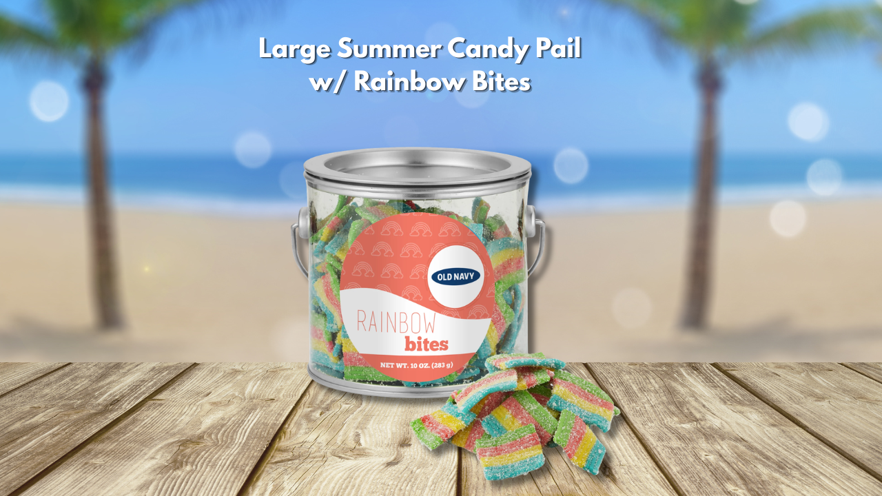 Large Summer Candy Pail with Rainbow Bites
