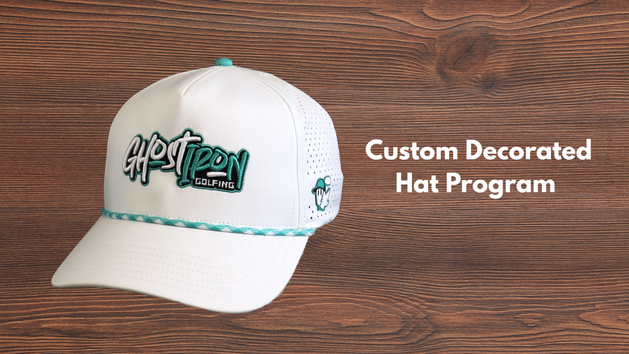 Custom Decorated Hat Program 5 Panel Mid Profile Performance Perforated Rope Hat
