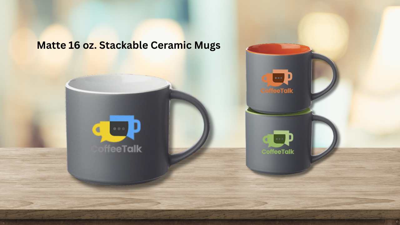 Matte 16 oz. Stackable Ceramic Mugs