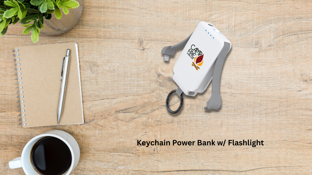 2000mAh Keychain Power Bank with Flashlight