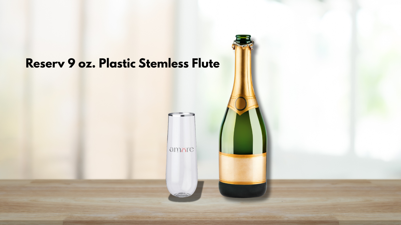 Reserv 9 oz. Plastic Stemless Flute