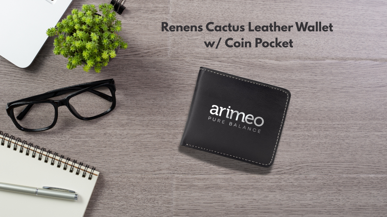 Renens Cactus Leather Wallet w/ Coin Pocket