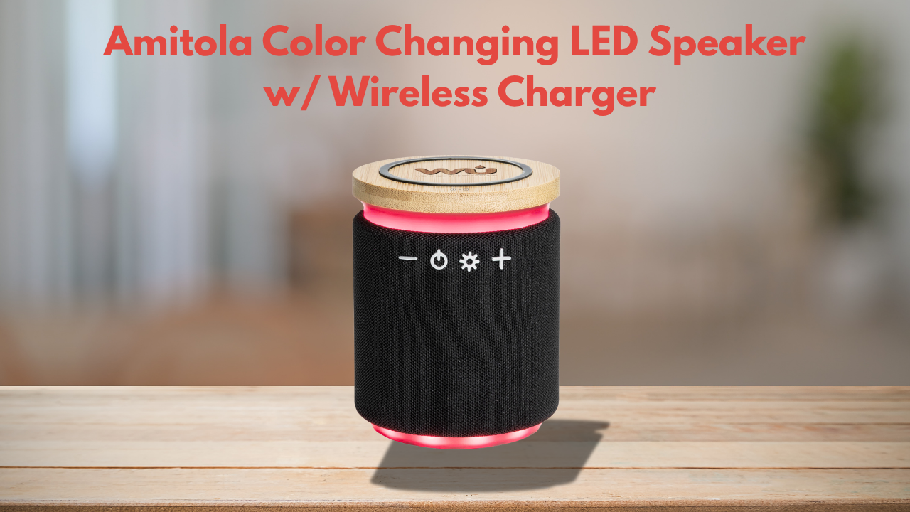 Amitola Color Changing LED Speaker w/ Wireless Charger