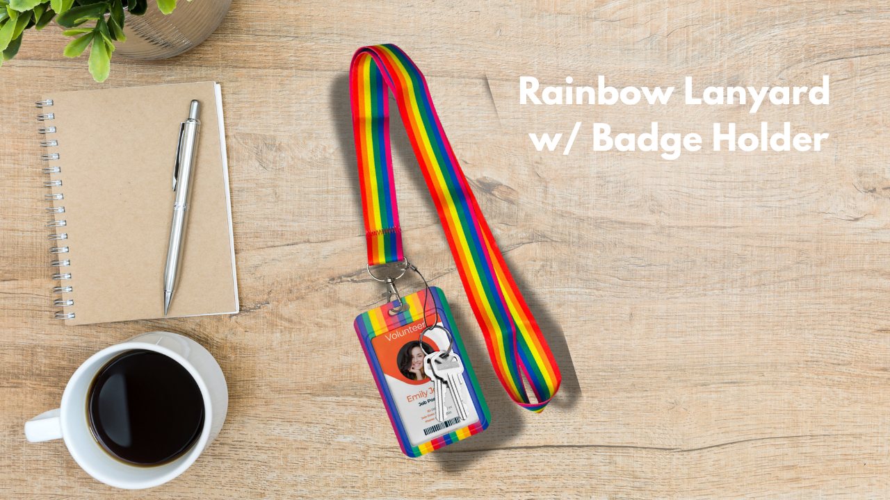 Rainbow Lanyard w/ Badge Holder (BOL390)