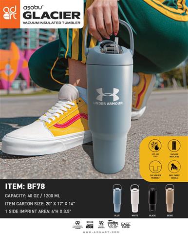 Cup Holder Friendly. Dual Function Lid. Asobu Glacier by Ad N Art