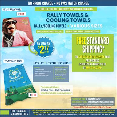 FREE SHIPPING on Rally - Golf and Cooling Towels