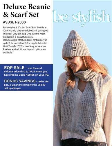 EQP Sale on Stylish Scarf and Beanie Gift Set