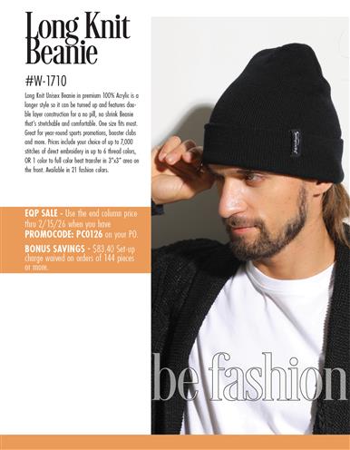 Be Fashion. Long Knit Beanie