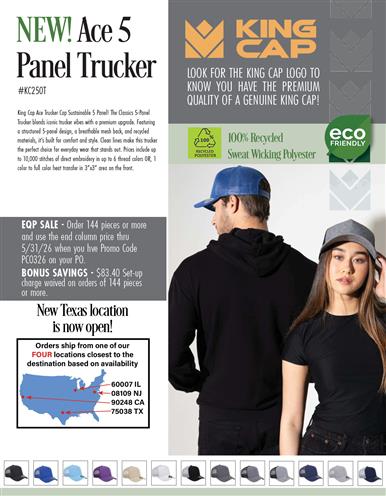 King Cap Sustainable Fabric Cap EQP Sale