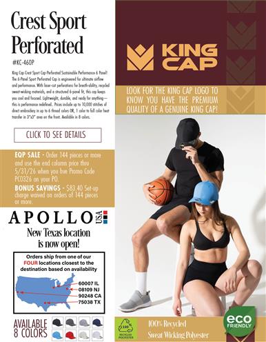 Sale on Premium King Caps from Apollo USA