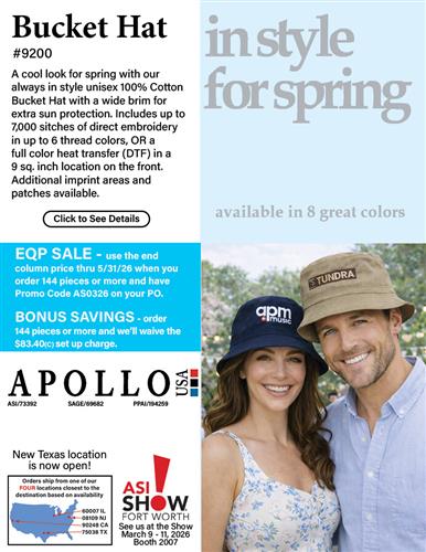 EQP Sale on Trendy Bucket Hats from Apollo USA