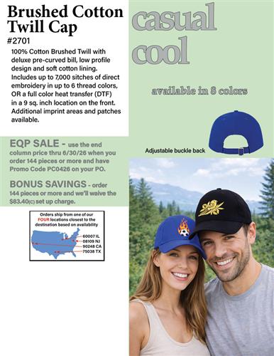 Brushed Cotton Twill Cap