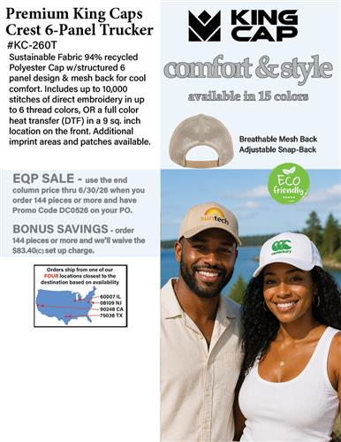 EQP Sale on Sustainable Fabric Premium King Cap