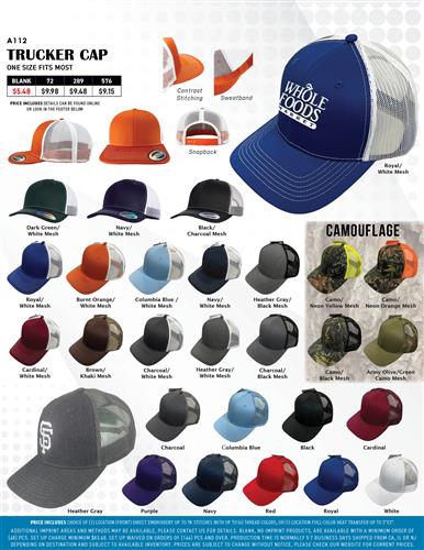 Most Popular Trucker Cap in 29 colors